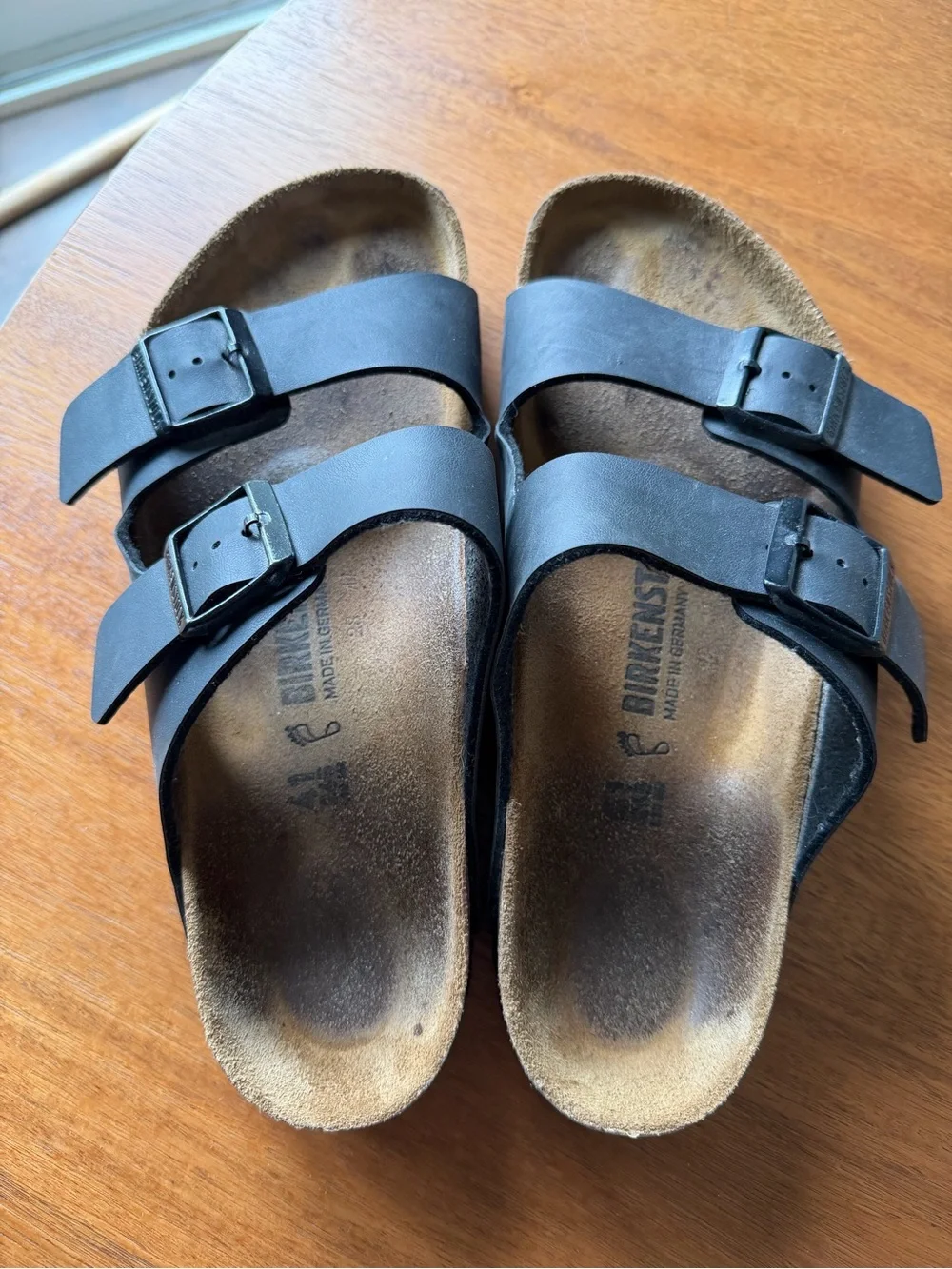 Birkenstock Men's Black Two-Strap Arizona Sandals
